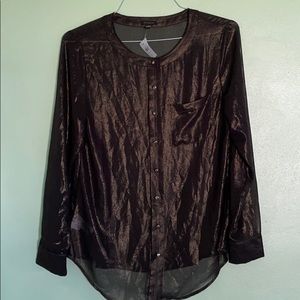 Black and Gold Sheer Ann Taylor top